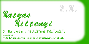 matyas miltenyi business card